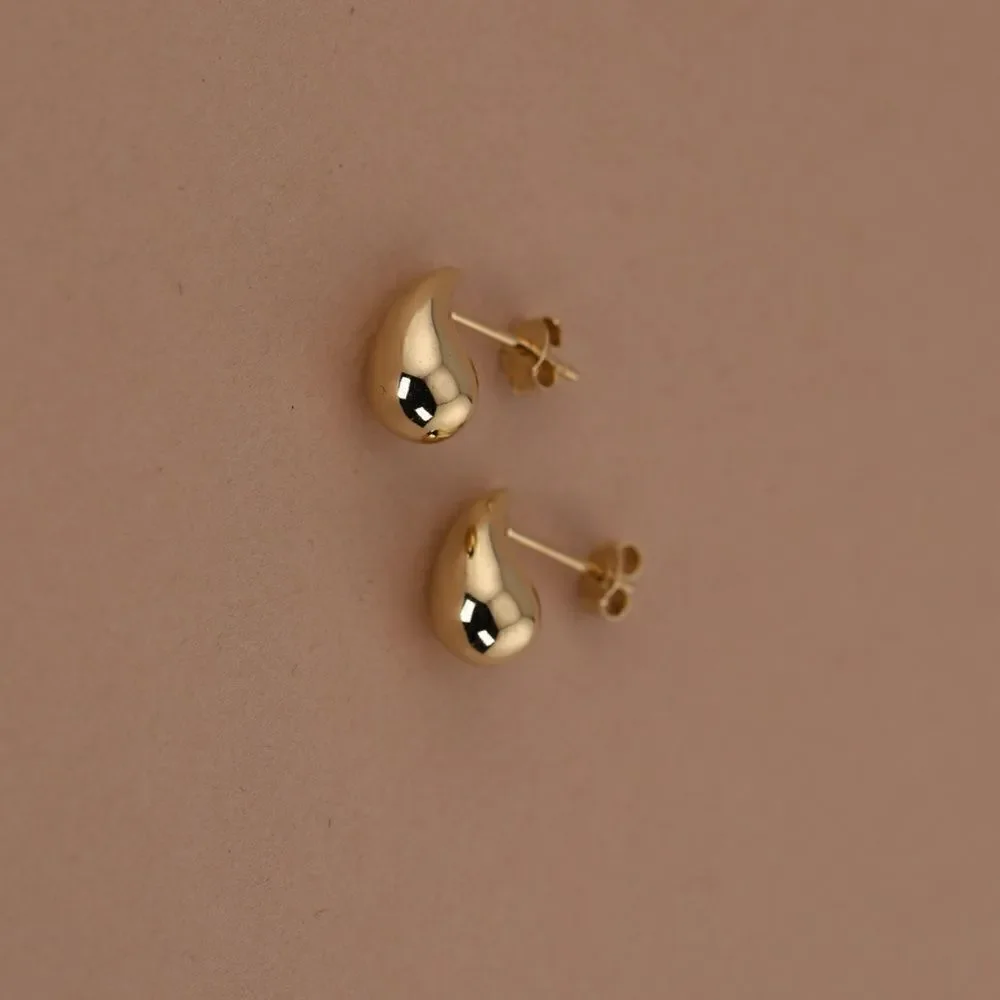 14k Real Gold Teardrop Earrings | Birthday Gift | Essential Fashion Jewelry |
